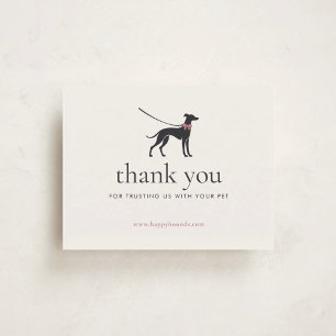 Elegant Classic Dog Walker Business Insert   Thank You Card
