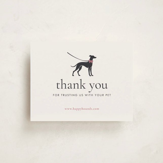 Elegant Classic Dog Walker Business Insert | Thank You Card (Creator Uploaded)