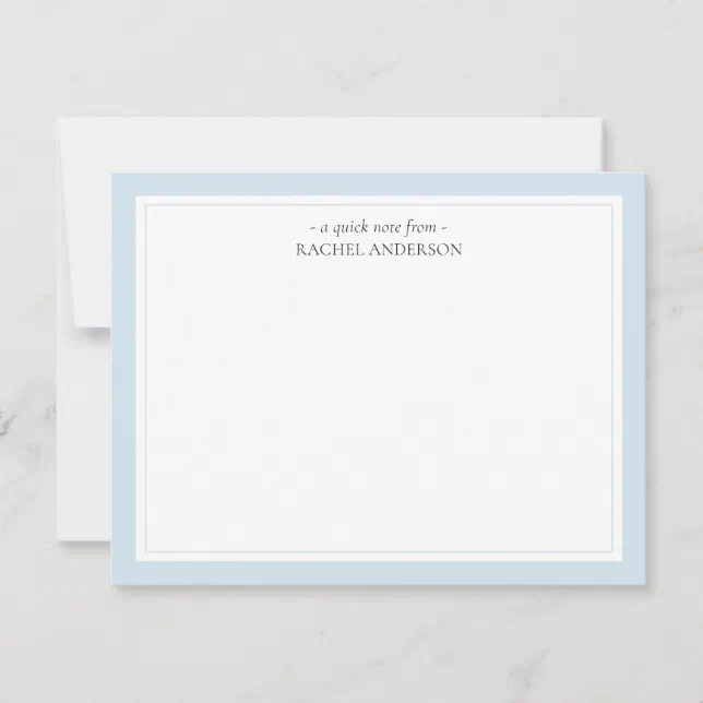 Elegant Classic Double Border Personalised Note Card | Zazzle