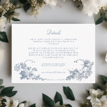 Elegant Classic Dusty Blue French Floral Enclosure Card