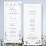 Elegant Classic Dusty Blue French Floral Program<br><div class="desc">Elegant ornate dusty blue floral frame adapted from classic 18th century French engraving.</div>