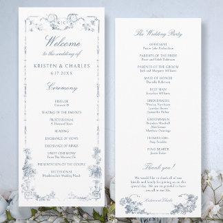 Elegant Classic Dusty Blue French Floral Program