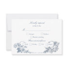Elegant Classic Dusty Blue French Floral