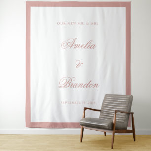 Elegant Classic Dusty Rose Border Wedding Backdrop