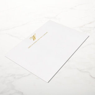 Elegant Classic Family Monogram Minimalist Wedding Foil Invitation