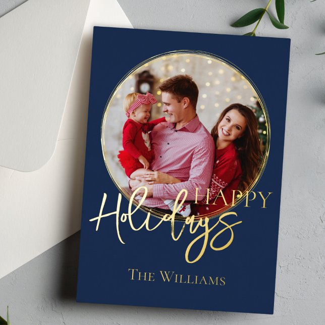 Elegant Classic Family Photo Holiday Card (Creator Uploaded)
