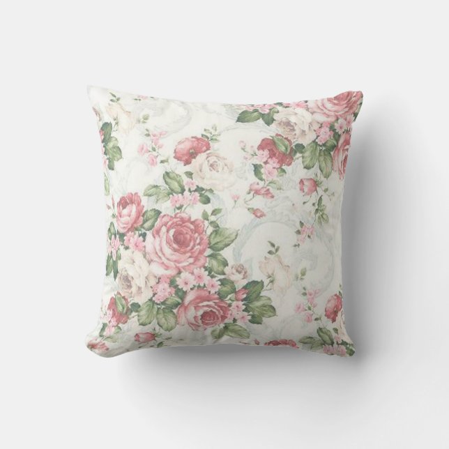 Elegant Classic Floral Design | Throw Pillow (Front)