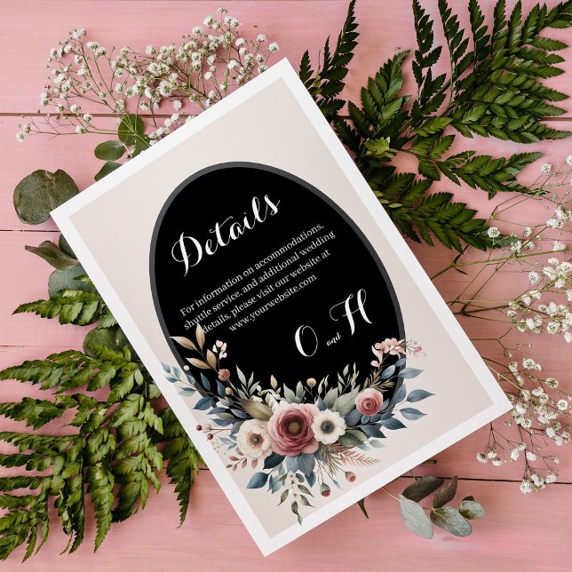 Elegant Classic Floral Rustic Wedding Details 4 Enclosure Card (Creator Uploaded)