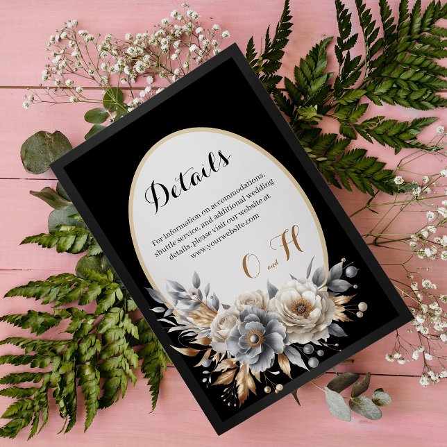 Elegant Classic Floral Rustic Wedding Details 5 Enclosure Card (Creator Uploaded)