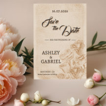 Elegant Classic Floral Rustic Wedding Save Date 1