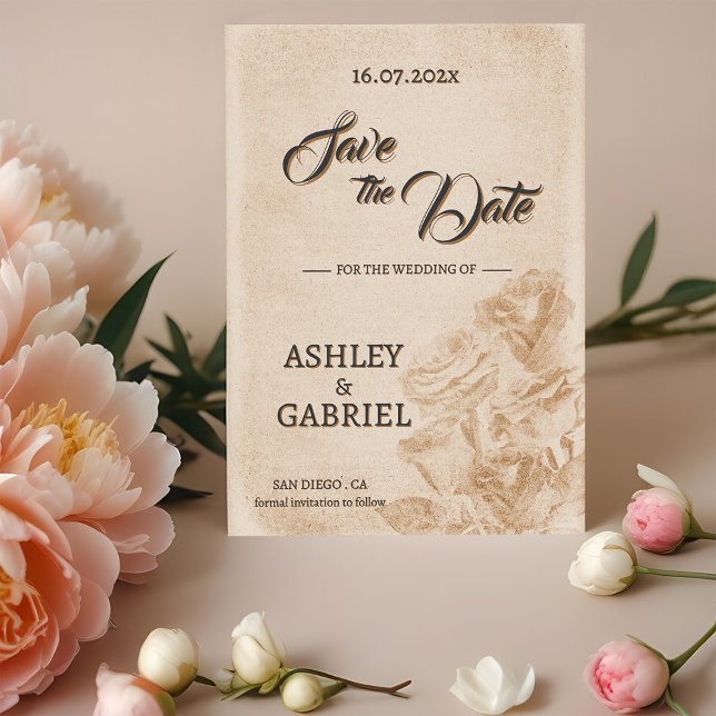Elegant Classic Floral Rustic Wedding Save Date 1 Save The Date (Creator Uploaded)