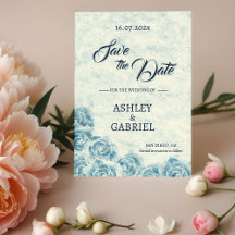 Elegant Classic Floral Rustic Wedding Save Date 2