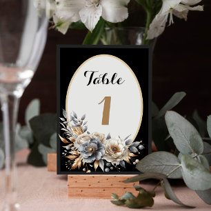 Elegant Classic Floral Rustic Wedding Table Nº 5 Table Number
