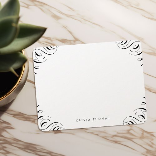 Elegant classic flourish personalized Stationery Note Card