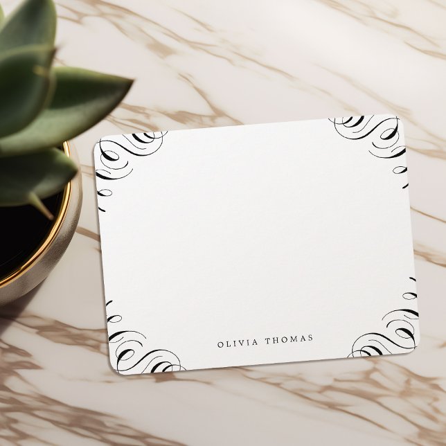 Elegant classic flourish personalized Stationery Note Card (Elegant classic flourish personalized Stationery Note Card)