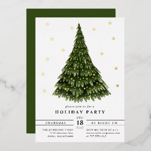 Elegant Classic Foil Christmas Party Foil Invitati Invitation