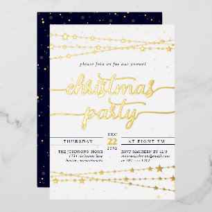Elegant Classic Foil Christmas Party Invitation