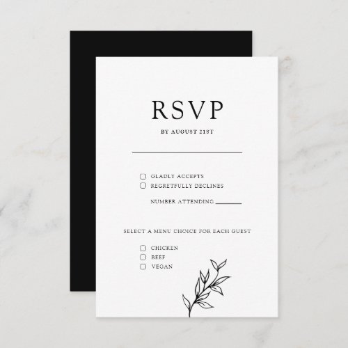 Elegant Classic Foliage RSVP Enclosure Card