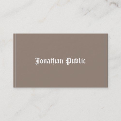 Elegant Classic Font Design Professional Plain Business Card