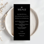Elegant Classic Formal Black Wedding Dinner Menu<br><div class="desc">Elegant Classic Formal Black Wedding Dinner Menu Card</div>