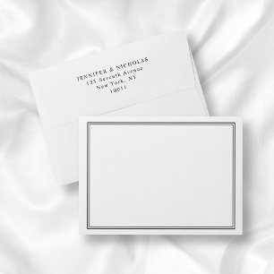 Elegant Classic Formal Black White Wedding Address Envelope
