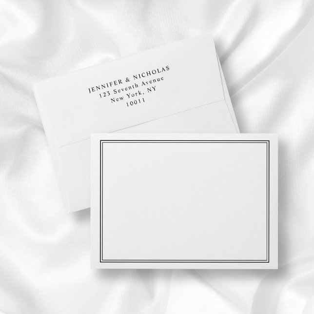 Elegant Classic Formal Black White Wedding Address Envelope (Creator Uploaded)