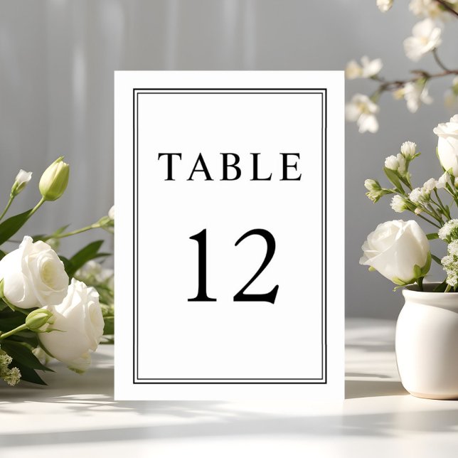 Elegant Classic Formal Black White Wedding  Table Number (Elegant Classic Formal Black White Wedding Table Number)