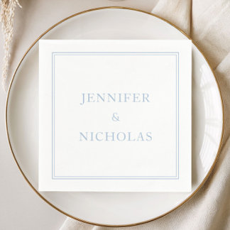 Elegant Classic Formal Powder Blue Wedding Napkins