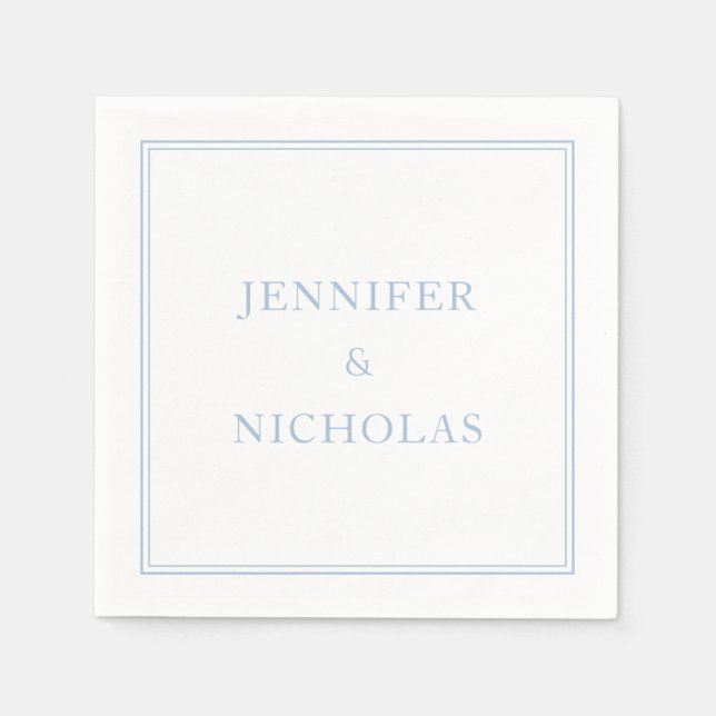 Elegant Classic Formal Powder Blue Wedding Napkins (Front)
