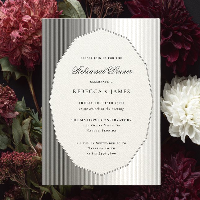 Elegant Classic Formal Wedding Rehearsal Dinner Invitation (Creator Uploaded)