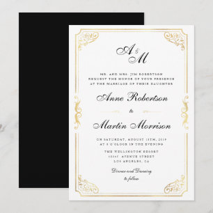 Elegant classic frame wedding invitation