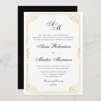 Elegant classic frame wedding invitation