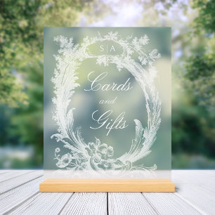 Elegant Classic French Rococo Floral Acrylic Sign