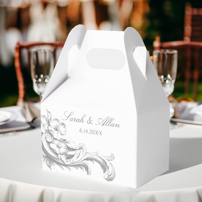 Elegant Classic French Rococo Floral Favor Boxes (Creator Uploaded)