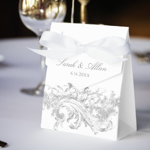 Elegant Classic French Rococo Floral Favor Boxes