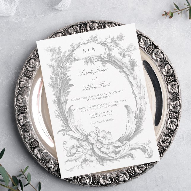 Elegant Classic French Rococo Floral Invitation (Creator Uploaded)