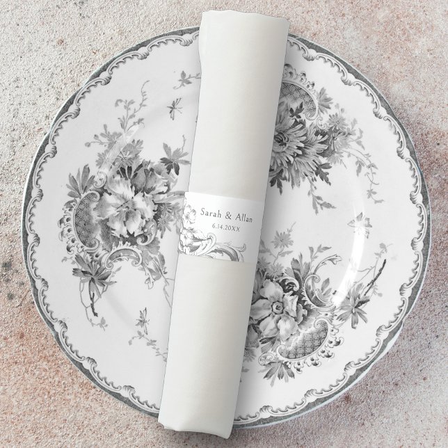 Elegant Classic French Rococo Floral Napkin Bands (Creator Uploaded)