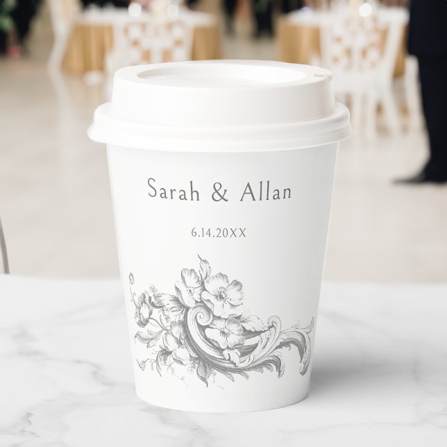 Elegant Classic French Rococo Floral Paper Cups (Creator Uploaded)