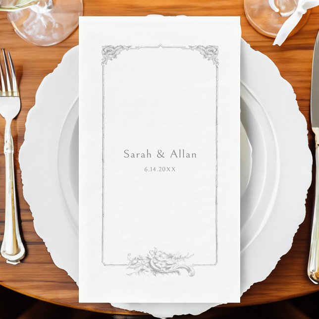 Elegant Classic French Rococo Floral Paper Guest Towels (Creator Uploaded)