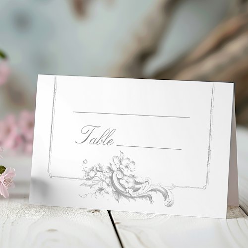 Elegant Classic French Rococo Floral Place Card