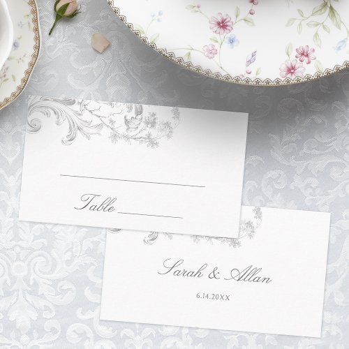 Elegant Classic French Rococo Floral Place Card