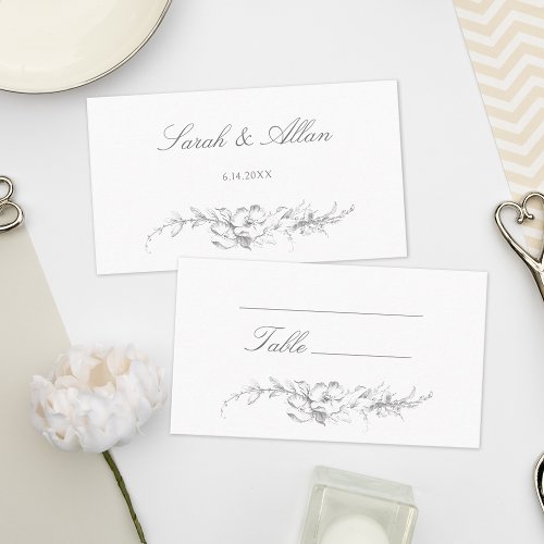 Elegant Classic French Rococo Floral Place Card