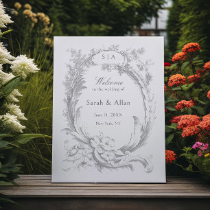 Elegant Classic French Rococo Floral Welcome Foam Board