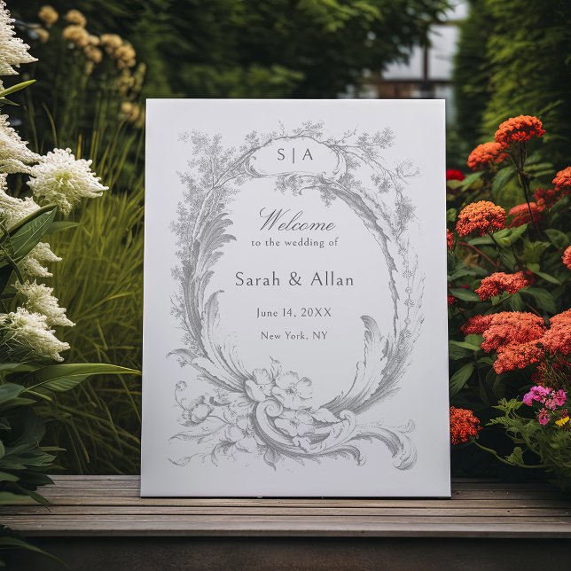 Elegant Classic French Rococo Floral Welcome Foam Board (Creator Uploaded)