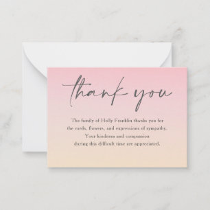 Elegant Classic Funeral Memorial Thank You Note Card