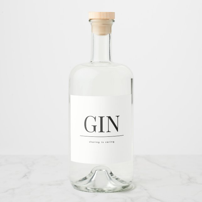 elegant classic GIN wedding Liquor Bottle Label (Front)