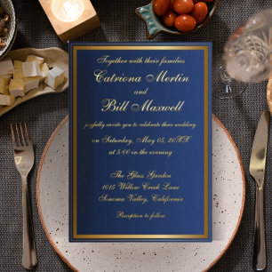 Elegant Classic Gold Foil Wedding Invitation Foil Invitation
