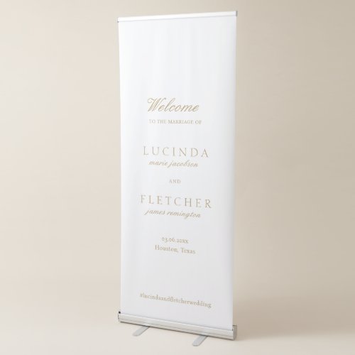 Elegant Classic Gold Formal Minimal Wedding Retractable Banner