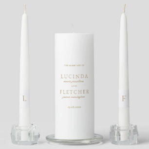 Elegant Classic Gold Formal Minimal Wedding Unity Candle Set