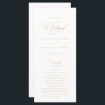 Elegant Classic Gold Imitation Wedding Program<br><div class="desc">PLEASE NOTE,  THIS IS AN IMITATION OF GOLD,  NOT REAL FOIL. With exquisite calligraphy and a pristine white design,  this program encapsulates the essence of elegance. Coordinates with the "Augusta" Wedding Invitation Collection. Discover the full matching set by clicking the collection link on this page.</div>